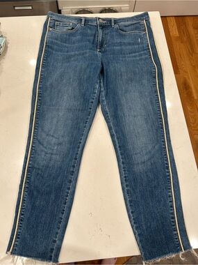 Banana Republic skinny jeans with satin stripes